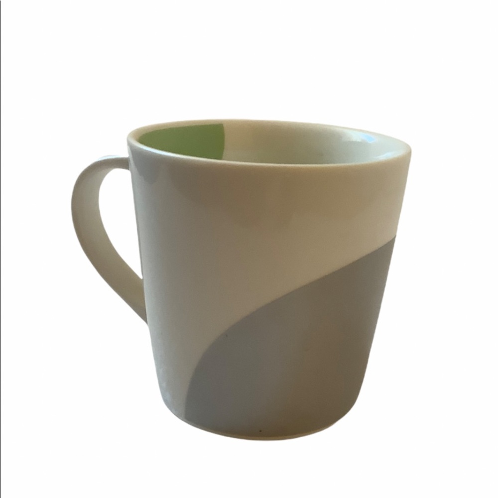 Starbucks 2005 ceramic coffee tea mug white grey and green 12 fl oz